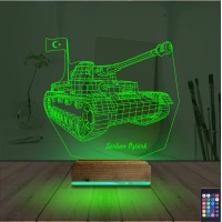 Tank Tankçı Asker Kişiye Özel 3D Lamba - Masa Gece Lambası Tank Tankçı Asker Kişiye Özel 3D Lamba - Masa Gece Lambası