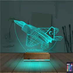 Uçak Pilot Kişiye Özel 3D Lamba - Masa Gece Lambası Uçak Pilot Kişiye Özel 3D Lamba - Masa Gece Lambası