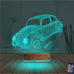 Araba Vosvos Kişiye Özel 3D Lamba - Masa Gece Lambası Araba Vosvos Kişiye Özel 3D Lamba - Masa Gece Lambası