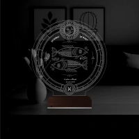 Astroloji Balık Burcu Kişiye Özel 3D Lamba - Masa Gece Lambası