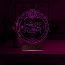 Astroloji Balık Burcu Kişiye Özel 3D Lamba - Masa Gece Lambası Astroloji Balık Burcu Kişiye Özel 3D Lamba - Masa Gece Lambası