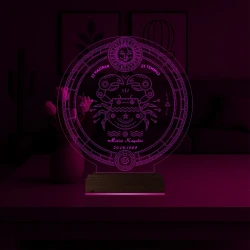 Astroloji Yengeç Burcu Kişiye Özel 3D Lamba - Masa Gece Lambası
