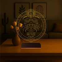 Astroloji Yengeç Burcu Kişiye Özel 3D Lamba - Masa Gece Lambası