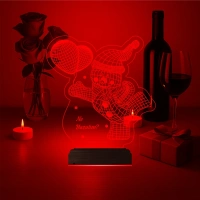 Kardan Adam Yılbaşı Hediyesi Kişiye Özel 3D Lamba - Masa Gece Lambası