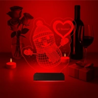 Kardan Adam Kalp Yılbaşı Hediyesi Kişiye Özel 3D Lamba - Masa Gece Lambası