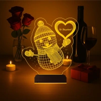 Kardan Adam Kalp Yılbaşı Hediyesi Kişiye Özel 3D Lamba - Masa Gece Lambası