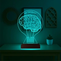 Ampul Beyin Idea Kişiye Özel 3D Lamba - Masa Gece Lambası