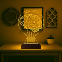 Ampul Beyin Idea Kişiye Özel 3D Lamba - Masa Gece Lambası