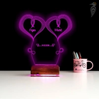 Kalp Sevgiliye Hediye Kişiye Özel 3D Lamba - Masa Gece Lambası Kalp Sevgiliye Hediye Kişiye Özel 3D Lamba - Masa Gece Lambası