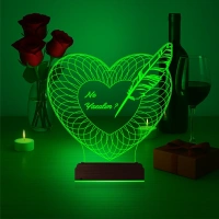 Kalp Sevgiliye Hediye Kişiye Özel 3D Lamba - Masa Gece Lambası