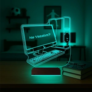 Bilgisayar Tasarım Gamer Pc Kişiye Özel 3D Lamba - Masa Gece Lambası