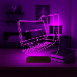 Bilgisayar Tasarım Gamer Pc Kişiye Özel 3D Lamba - Masa Gece Lambası