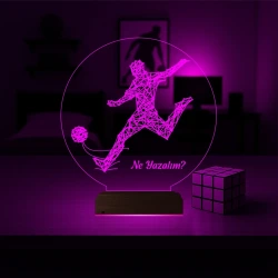 Futbolcu Hediye Kişiye Özel 3D Lamba - Masa Gece Lambası Futbolcu Hediye Kişiye Özel 3D Lamba - Masa Gece Lambası