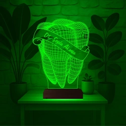 Diş Hekimi Diş Doktoru Hediye Kişiye Özel 3D Lamba - Masa Gece Lambası