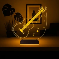 Klasik Gitar Gitarist Kişiye Özel 3D Lamba - Masa Gece Lambası Klasik Gitar Gitarist Kişiye Özel 3D Lamba - Masa Gece Lambası
