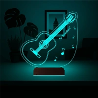 Klasik Gitar Gitarist Kişiye Özel 3D Lamba - Masa Gece Lambası Klasik Gitar Gitarist Kişiye Özel 3D Lamba - Masa Gece Lambası