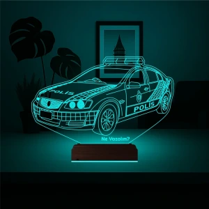 Polis Arabası Polis Heidye Kişiye Özel 3D Lamba - Masa Gece Lambası Polis Arabası Polis Heidye Kişiye Özel 3D Lamba - Masa Gece Lambası