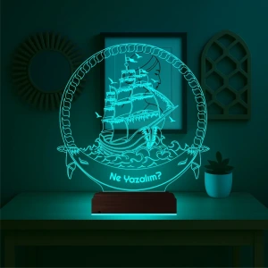 Gemici Kaptan Denizci Kişiye Özel 3D Lamba - Masa Gece Lambası Gemici Kaptan Denizci Kişiye Özel 3D Lamba - Masa Gece Lambası