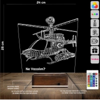 Helikopter Pilot Asker Hediye Kişiye Özel 3D Lamba - Masa Gece Lambası Helikopter Pilot Asker Hediye Kişiye Özel 3D Lamba - Masa Gece Lambası