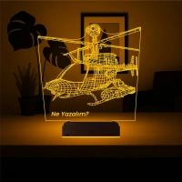 Helikopter Pilot Asker Hediye Kişiye Özel 3D Lamba - Masa Gece Lambası Helikopter Pilot Asker Hediye Kişiye Özel 3D Lamba - Masa Gece Lambası