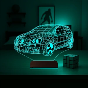 Golf Araba Tasarım Kişiye Özel 3D Lamba - Masa Gece Lambası Golf Araba Tasarım Kişiye Özel 3D Lamba - Masa Gece Lambası