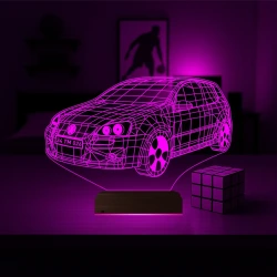 Golf Araba Tasarım Kişiye Özel 3D Lamba - Masa Gece Lambası Golf Araba Tasarım Kişiye Özel 3D Lamba - Masa Gece Lambası