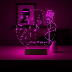 Müzik Nota Müzisyen Hediye Kişiye Özel 3D Lamba - Masa Gece Lambası Müzik Nota Müzisyen Hediye Kişiye Özel 3D Lamba - Masa Gece Lambası