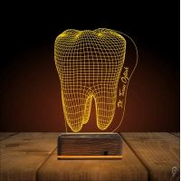 Diş Hekimi Diş Doktoru Hediye Kişiye Özel 3D Lamba - Masa Gece Lambası