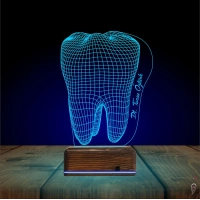 Diş Hekimi Diş Doktoru Hediye Kişiye Özel 3D Lamba - Masa Gece Lambası