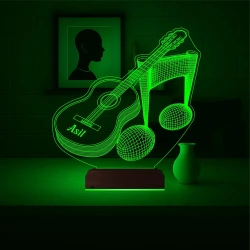 Klasik Gitar Müzisyen Hediye Kişiye Özel 3D Lamba - Masa Gece Lambası Klasik Gitar Müzisyen Hediye Kişiye Özel 3D Lamba - Masa Gece Lambası