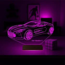 Spor Araba Aston Martin Tasarım Kişiye Özel 3D Lamba - Masa Gece Lambası