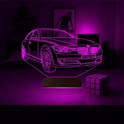 Araba Bmw Tasarım Kişiye Özel 3D Lamba - Masa Gece Lambası