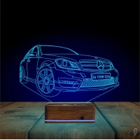Araba Mercedes Tasarım Kişiye Özel 3D Lamba - Masa Gece Lambası Araba Mercedes Tasarım Kişiye Özel 3D Lamba - Masa Gece Lambası