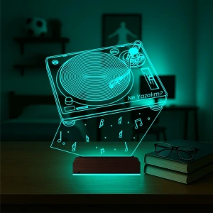 Dj Mixer Müzik Kişiye Özel 3D Lamba - Masa Gece Lambası