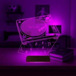 Dj Mixer Müzik Kişiye Özel 3D Lamba - Masa Gece Lambası