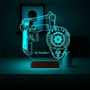 Polise Hediye Polis Logo Kişiye Özel 3D Lamba - Masa Gece Lambası Polise Hediye Polis Logo Kişiye Özel 3D Lamba - Masa Gece Lambası