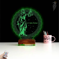 Adalet Kadın Hukuk Avukat Terazi Kişiye Özel 3D Lamba - Masa Gece Lambası