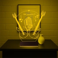 Elektro Gitar Gitarist Rock Müzik Kişiye Özel 3D Lamba - Masa Gece Lambası Elektro Gitar Gitarist Rock Müzik Kişiye Özel 3D Lamba - Masa Gece Lambası