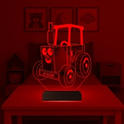 Çocuk Odası Traktör Tasarım Kişiye Özel 3D Lamba - Masa Gece Lambası