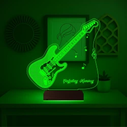 Elektro Gitar Gitarist Rock Müzik Kişiye Özel 3D Lamba - Masa Gece Lambası Elektro Gitar Gitarist Rock Müzik Kişiye Özel 3D Lamba - Masa Gece Lambası