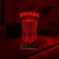 Diş Hekimi Diş Doktoru Hediye Dentist Kişiye Özel 3D Lamba - Masa Gece Lambası