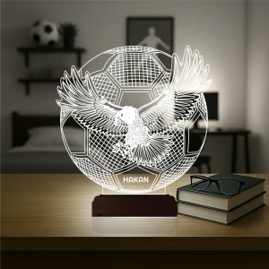 Kartal Futbol Topu Taraftar Kara Kartal Kişiye Özel 3D Lamba - Masa Gece Lambası Kartal Futbol Topu Taraftar Kara Kartal Kişiye Özel 3D Lamba - Masa Gece Lambası