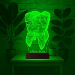 Diş Hekimi Diş Doktoru Hediye Kişiye Özel 3D Lamba - Masa Gece Lambası Diş Hekimi Diş Doktoru Hediye Kişiye Özel 3D Lamba - Masa Gece Lambası