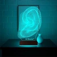 Kulak İşitme Tasarım Kişiye Özel 3D Lamba - Masa Gece Lambası