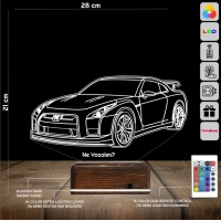 Spor Araba Honda GTR Otomobil Kişiye Özel 3D Lamba - Masa Gece Lambası