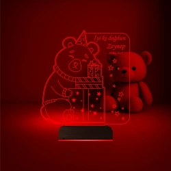 Ayıcık Doğum Günü Hediyesi Çocuk Odası Kişiye Özel 3D Lamba - Masa Gece Lambası Ayıcık Doğum Günü Hediyesi Çocuk Odası Kişiye Özel 3D Lamba - Masa Gece Lambası