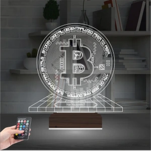 Bitcoin Kripto Para BTC Kişiye Özel 3D Lamba - Masa Gece Lambası Bitcoin Kripto Para BTC Kişiye Özel 3D Lamba - Masa Gece Lambası