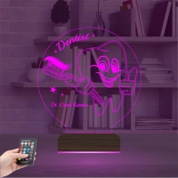 Diş Doktoru Hediye Diş Hekimi Kişiye Özel 3D Lamba - Masa Gece Lambası