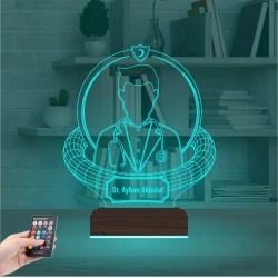 Doktor Hediye Tıp Erkek Kişiye Özel 3D Lamba - Masa Gece Lambası