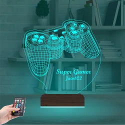 Gamer Joystick Oyuncu Konsol Kişiye Özel 3D Lamba - Masa Gece Lambası Gamer Joystick Oyuncu Konsol Kişiye Özel 3D Lamba - Masa Gece Lambası
